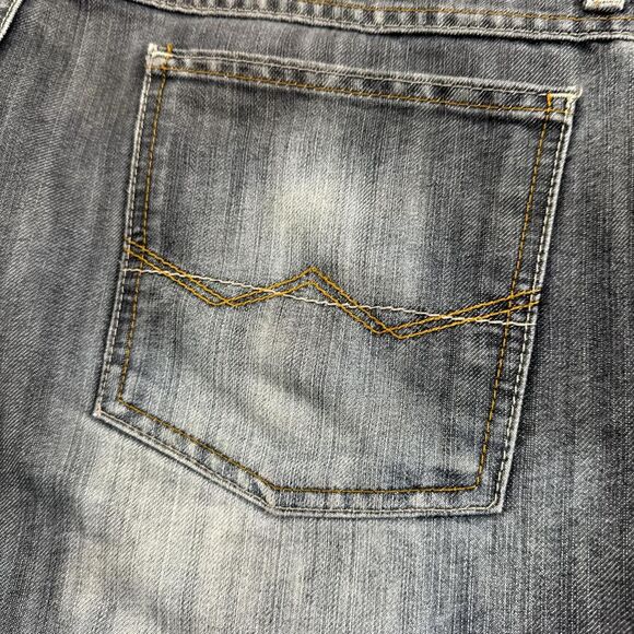 Faded Y2K Relaxed Bootcut Wrangler Straight Fit Jeans Streaky Blue Wash 40 Waist - Picture 6 of 8